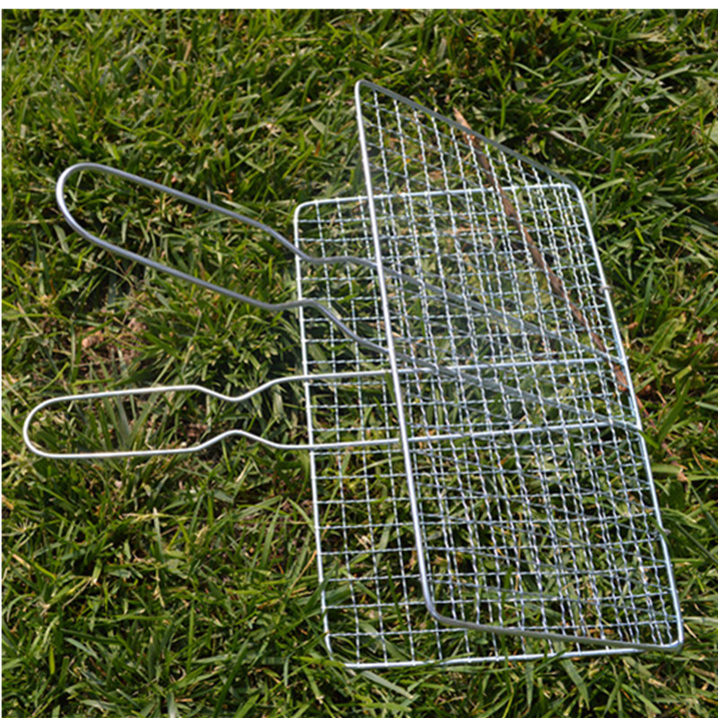 烧烤网夹买2送1双层烤鱼烤韭菜蔬菜夹子 户外工具烧烤拍海鲜网夹