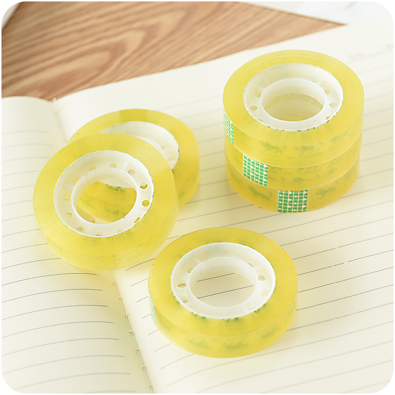 透明胶带小学生用小卷宽0.81.8cm胶条胶纸细交带通粘错字花店办公