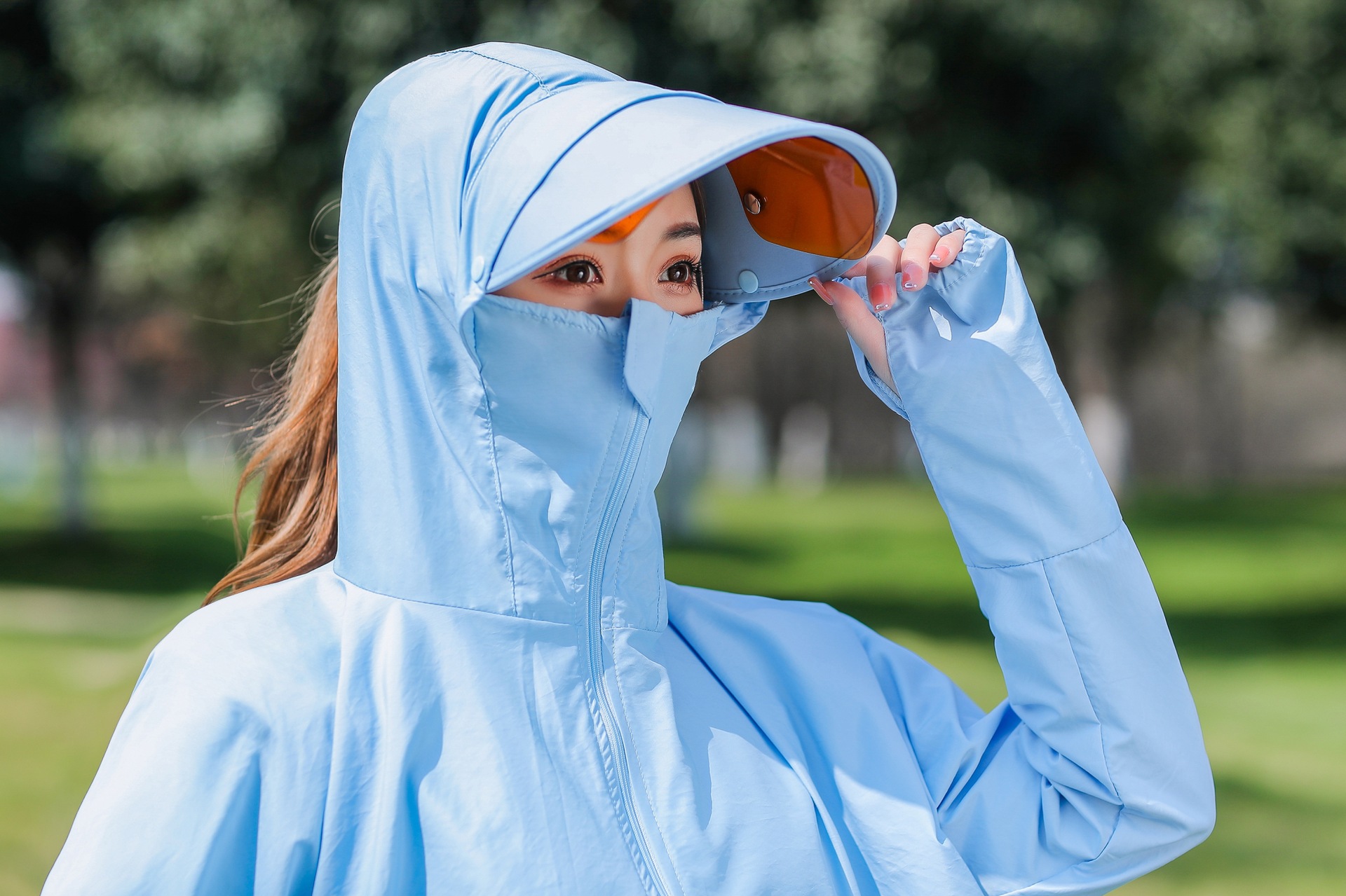 2020韩版眼镜防紫外线透气薄款防晒衣百搭两用户外骑车遮阳空顶帽