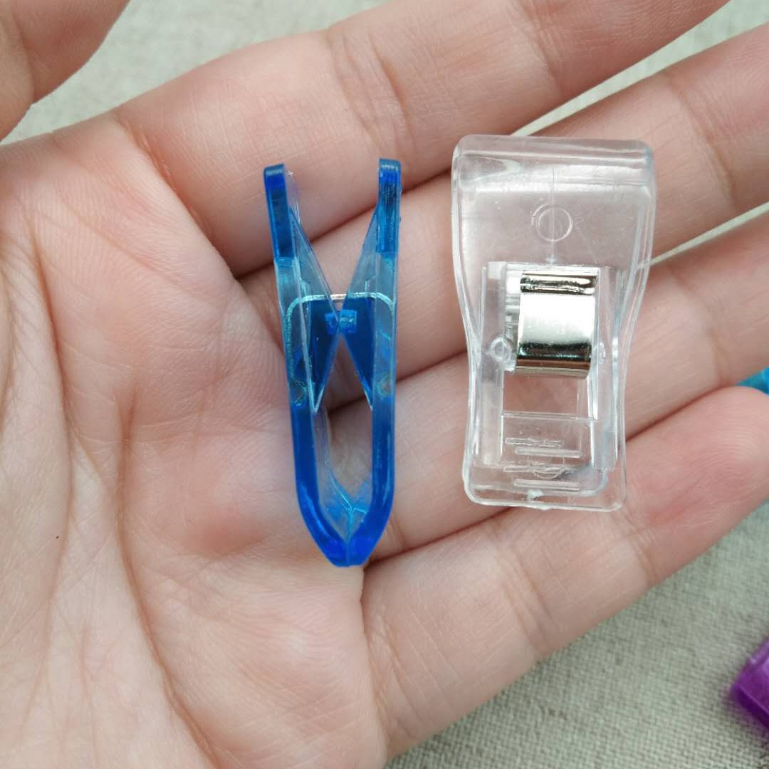 厂家供应 塑料包边夹 透明塑料夹子 斧头夹 塑料夹 拼布缝纫夹子