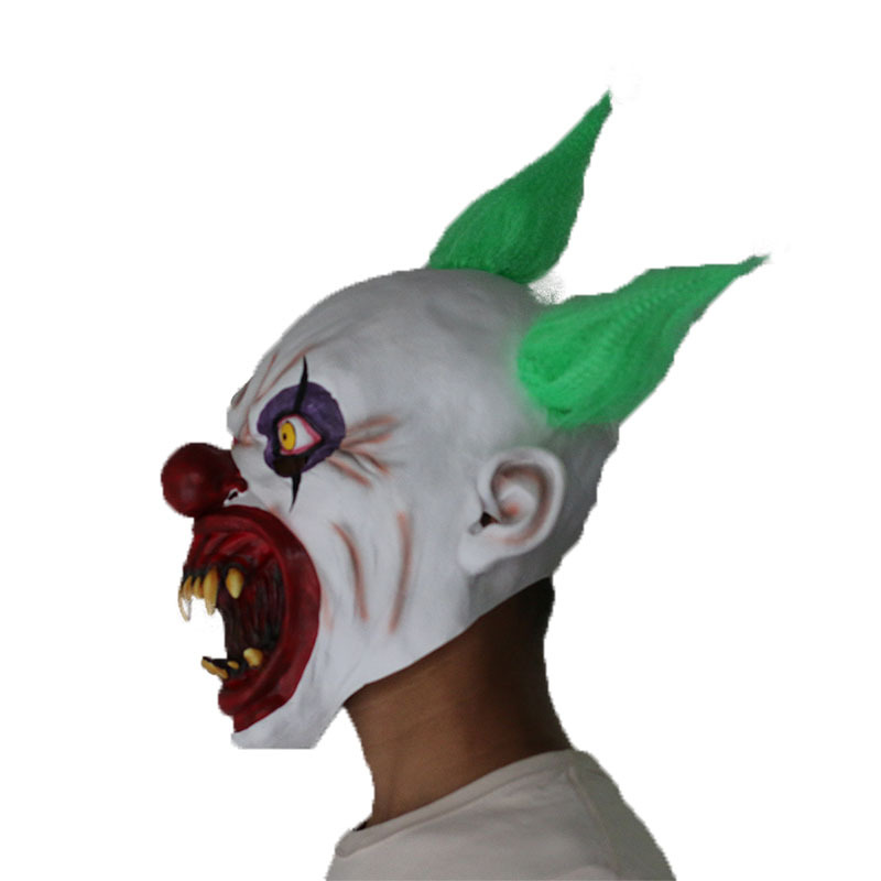 万圣节派对恐怖面具 血嘴獠牙小丑面具 鬼节狰狞鬼脸v字面具批发