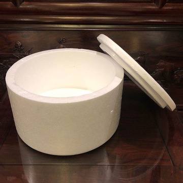 海鲜冷藏运输圆形泡沫盒 三文鱼外卖快递包装eps保鲜盒泡沫箱