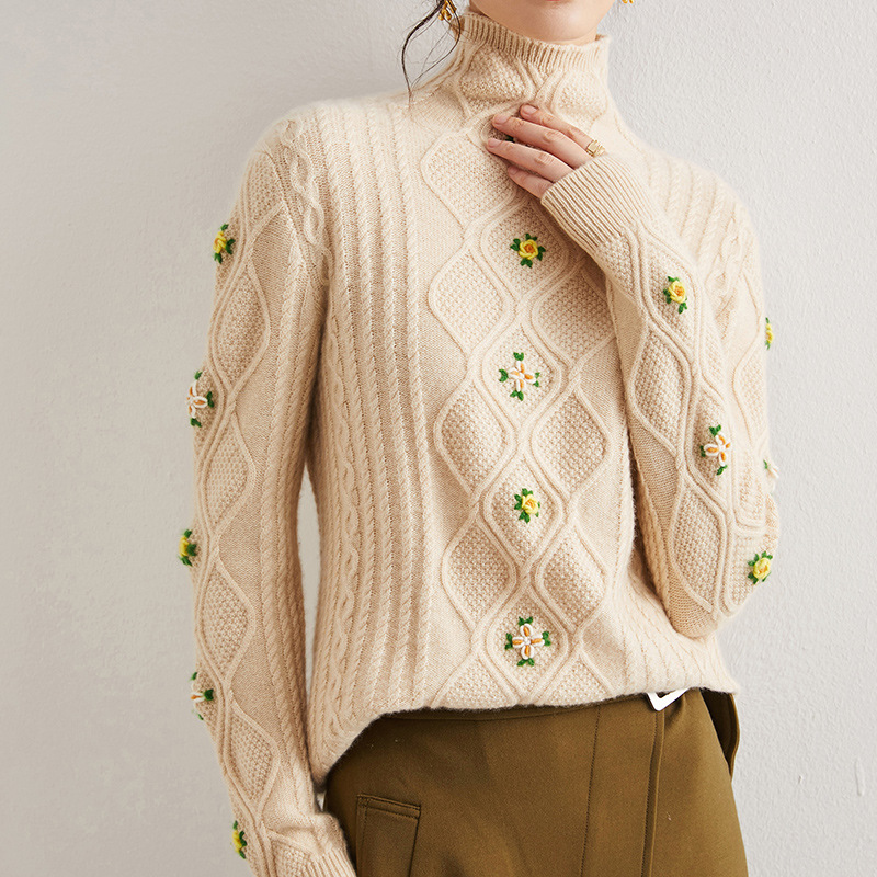 手工编织打底毛衣