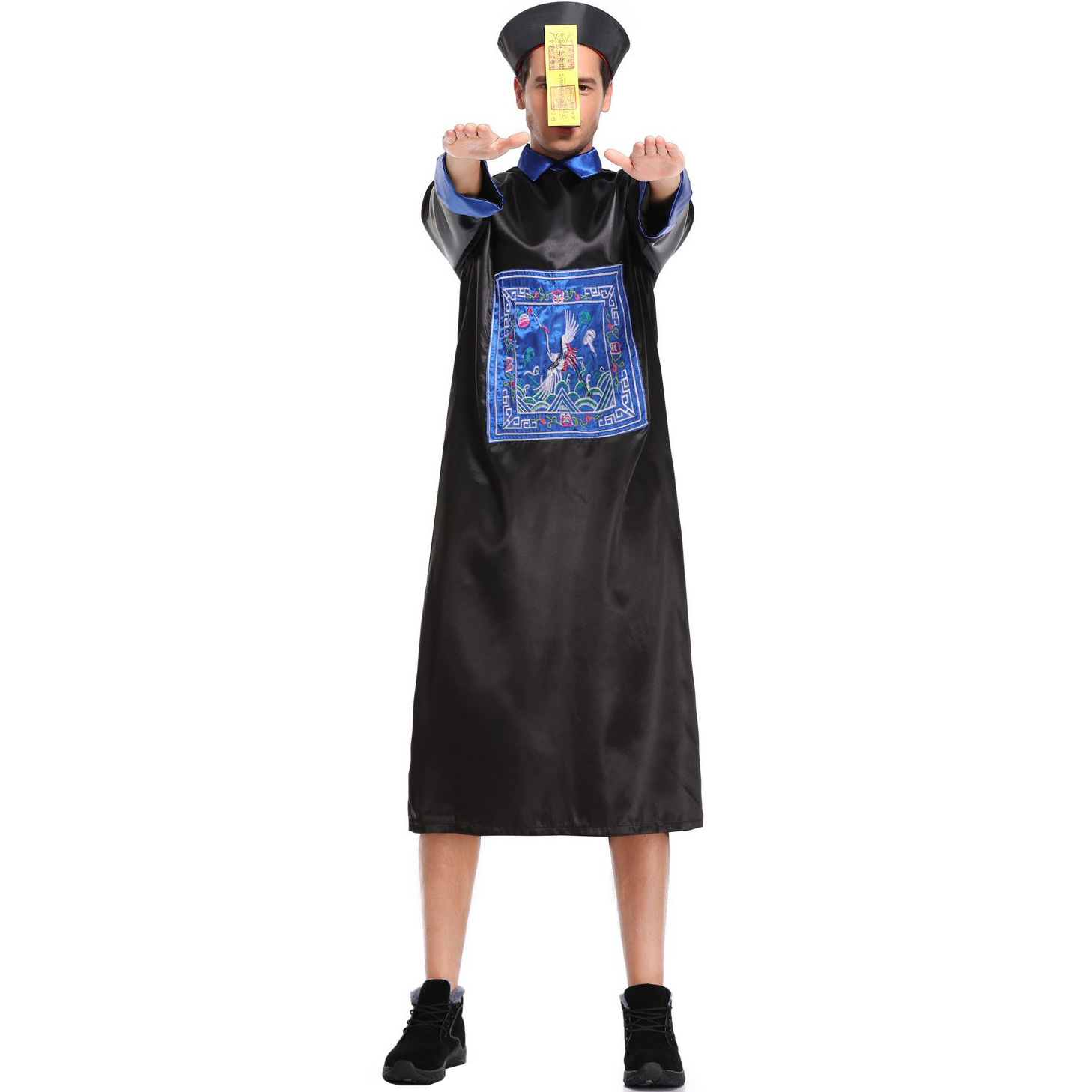 m-xl 电影男款僵尸服 万圣节服装 成人男士清朝古装 英叔扮鬼服