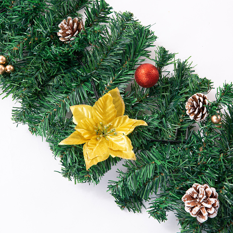 圣诞装饰藤条2.7米pvc加密圣诞藤条花环酒店商场布置圣诞节装饰品