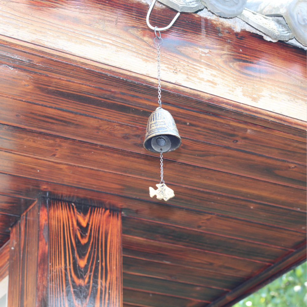 铸铁古钟鱼吊坠金属风铃 寺庙祈福疫情家庭祈福 日式和风挂饰挂件