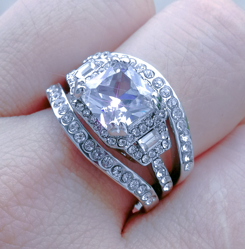 wish热卖新款速卖通时尚爆款套戒 满钻镶锆石戒指 厂家一件代发