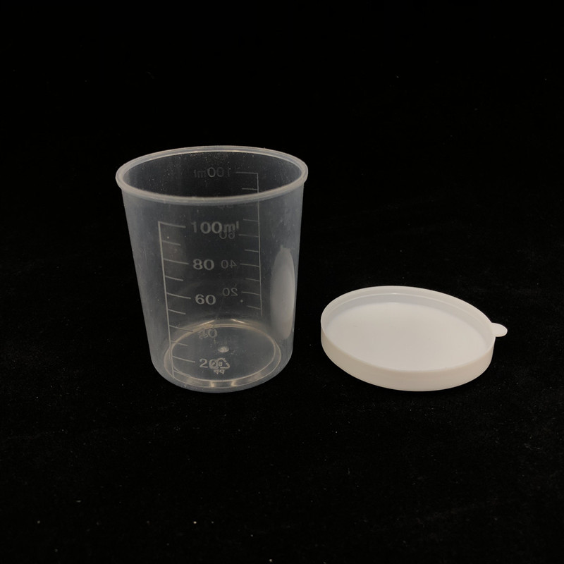 100ml塑料量杯带盖量杯带刻度量杯密封 烧杯 小量杯实验器材