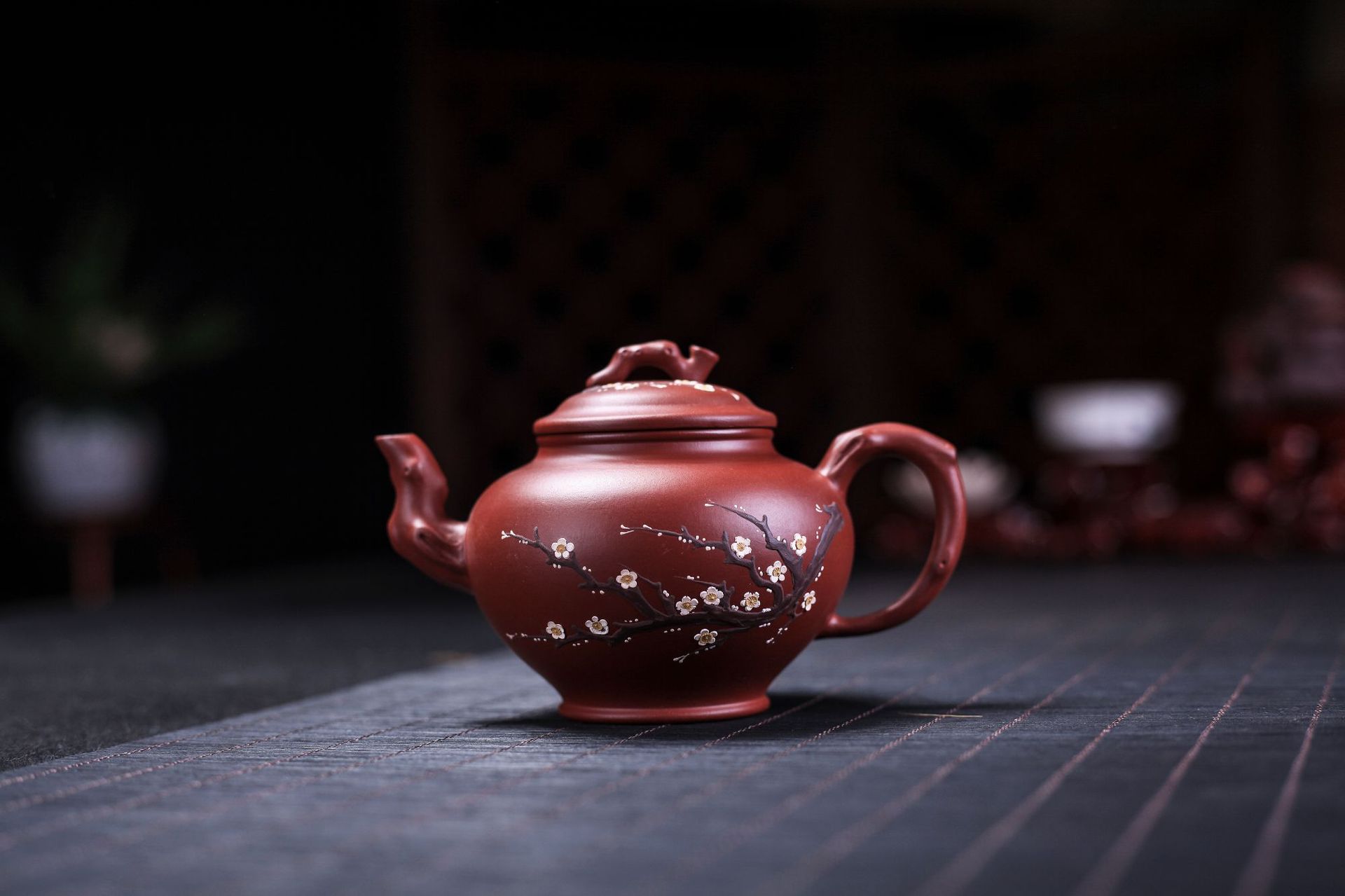 功夫茶具宜兴茶具全手工紫砂壶 原矿大红袍梅花报春壶家用泡茶壶