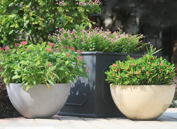 公园美陈绿化工程花盆 纯手工制作 创意氧化镁花盆 玻璃纤维花钵