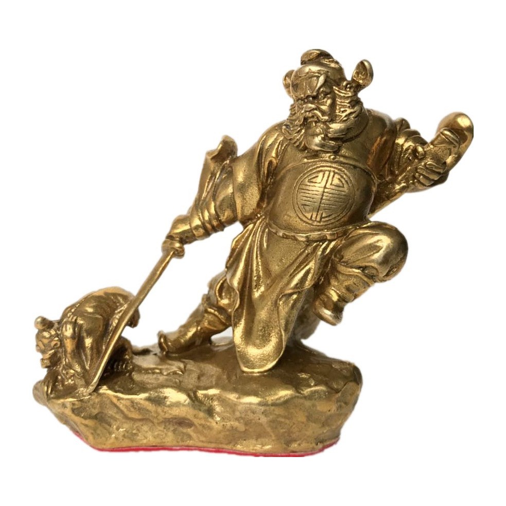 厂家黄铜钟馗捉鬼铜像摆件天师钟馗铜器工艺品斩龟魁星钟馗降福