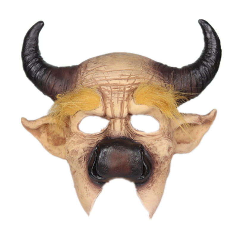 牛魔王面具动物头套牛角西游记版牛魔王装扮表演万圣节直播道具