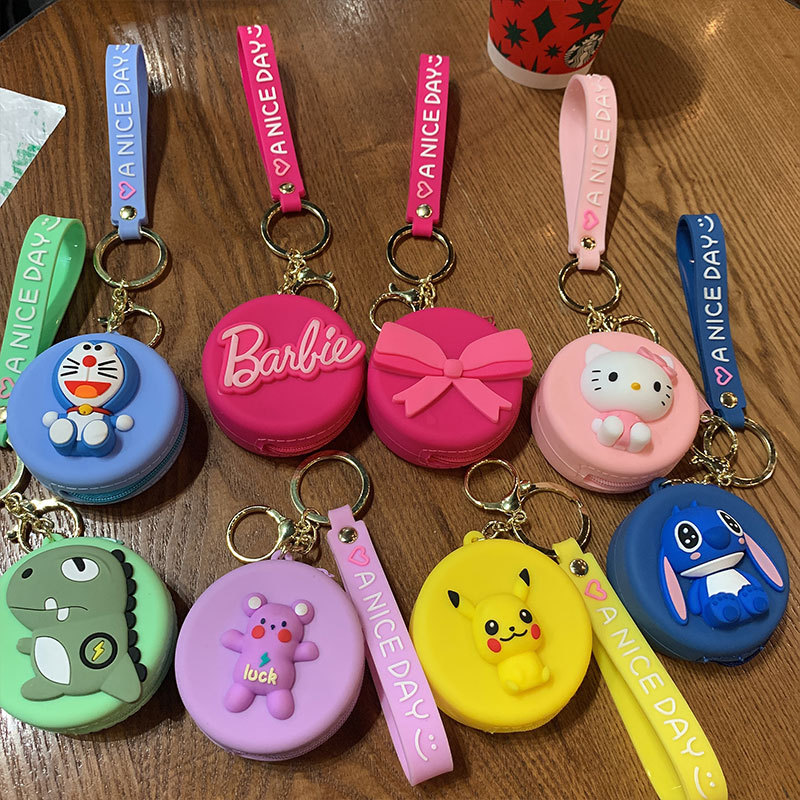 Cartoon Silicone Anime Key Chain Coin Purse Small Wallet Key Pendants Accessories Bag Doll Ornaments Keychain