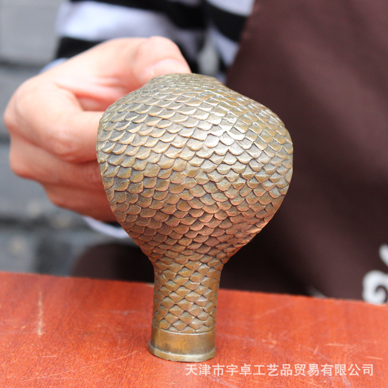 宇卓铜器纯铜拐杖头黄铜拐杖头寿星老拐杖头家居装饰工艺品摆件