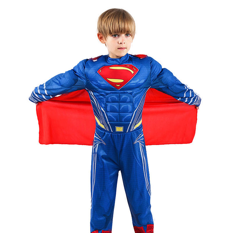 万圣节儿童超 人衣服cosplay动漫服装肌肉超人演出服