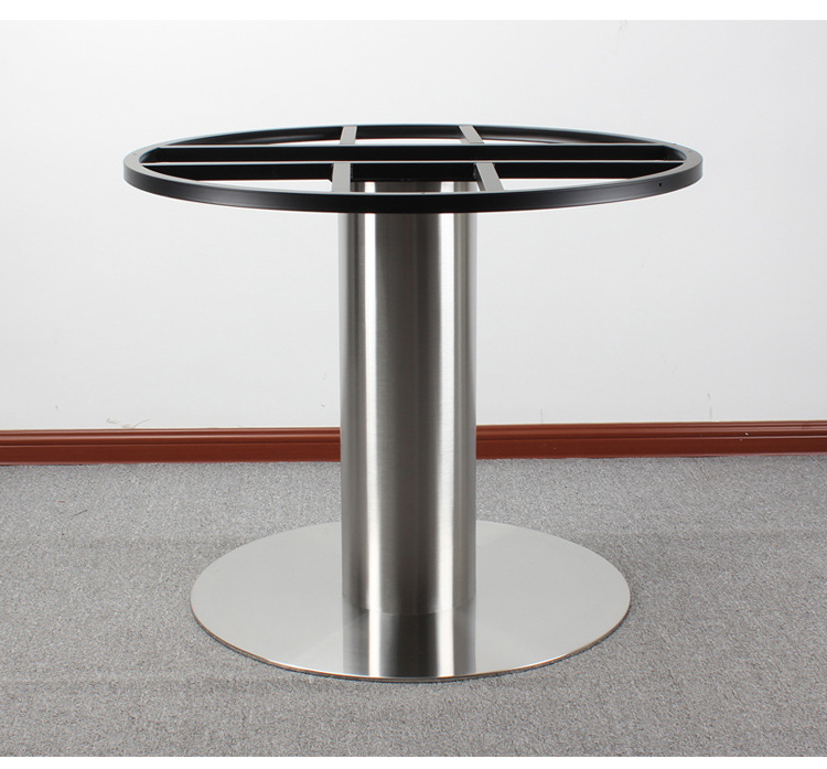 西餐厅特大桌腿碳素钢桌架大理石圆形铁艺支架桌子底座金属桌脚