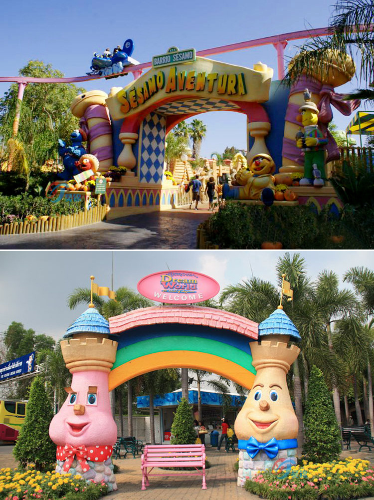 grc水泥雕刻大型儿童乐园大门 卡通雕塑门头专业设计施工可定制