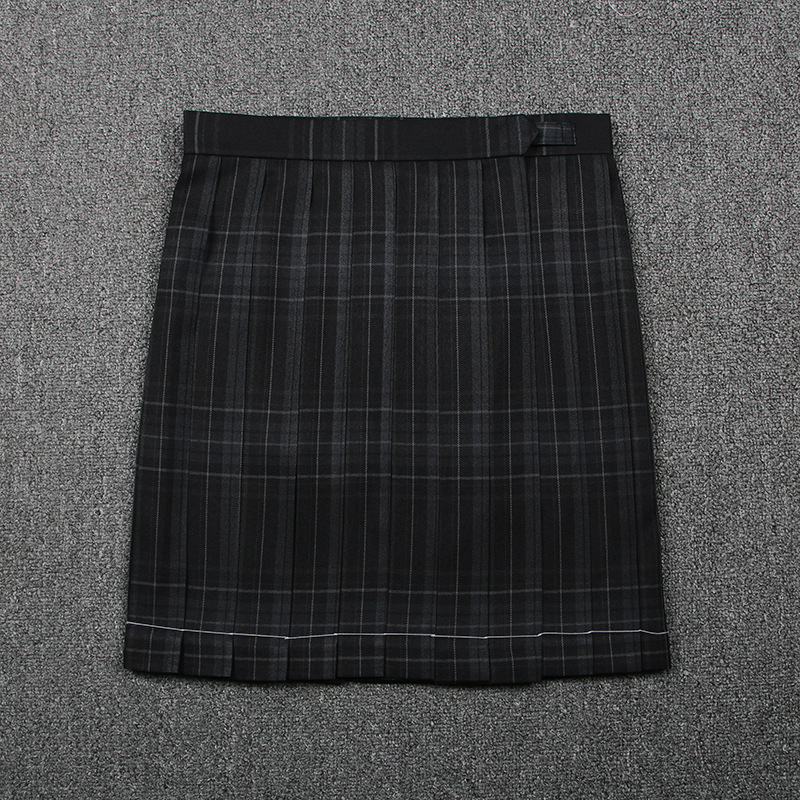 日系学院高腰格子【碳&灰】格裙jk制服裙半身裙百褶裙校服