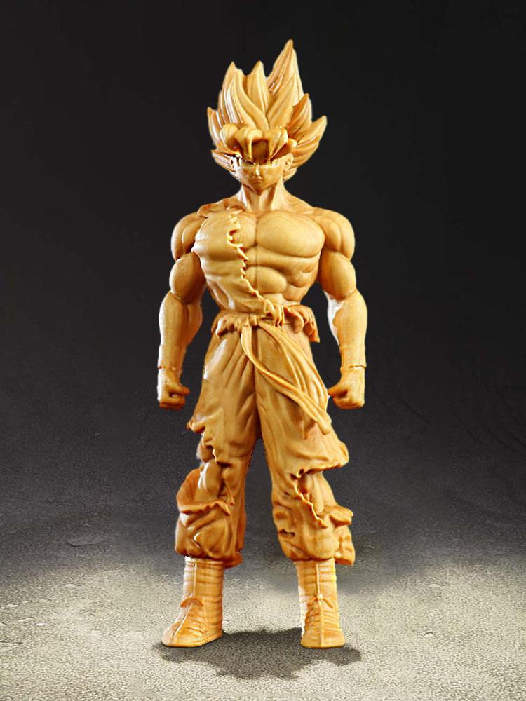 黄杨木雕摆件把件家居饰品卡通动漫人物手办龙珠赛亚人孙悟空