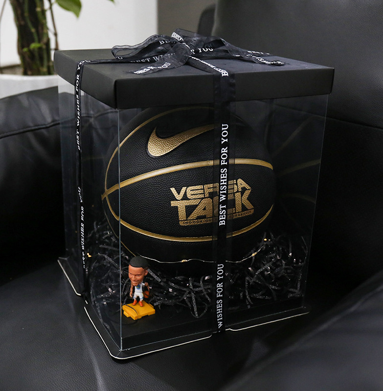 精美篮球的礼盒包装盒透明大号正方形生日礼物盒节日圣诞盒子
