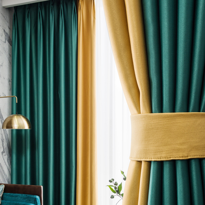 2021新款贡锦客厅卧室丝绸光丝滑贵妃缎高精密全遮光窗帘