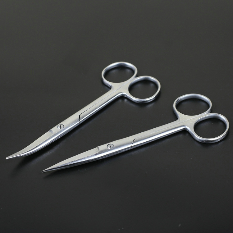 不锈钢圆尖直弯剪刀眼科手术器械组织剪外科兽用医疗护士剪拆线剪