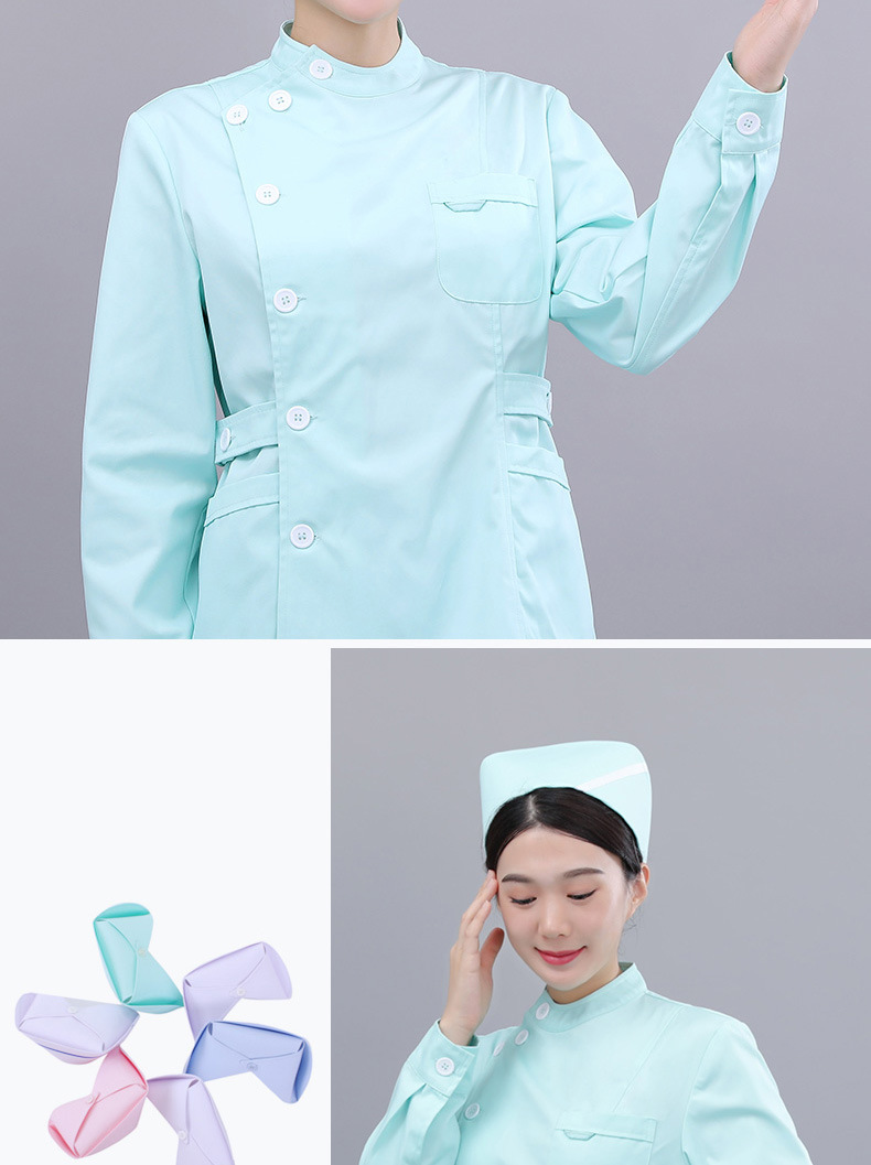 护士帽女白色蓝色粉色燕帽横杠斜杠加厚款护士帽子头花燕尾定制