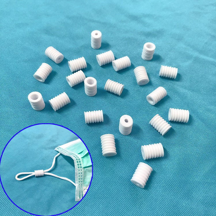 现货供应塑胶松紧螺纹口罩调节扣松紧调节扣口罩耳绳止滑扣