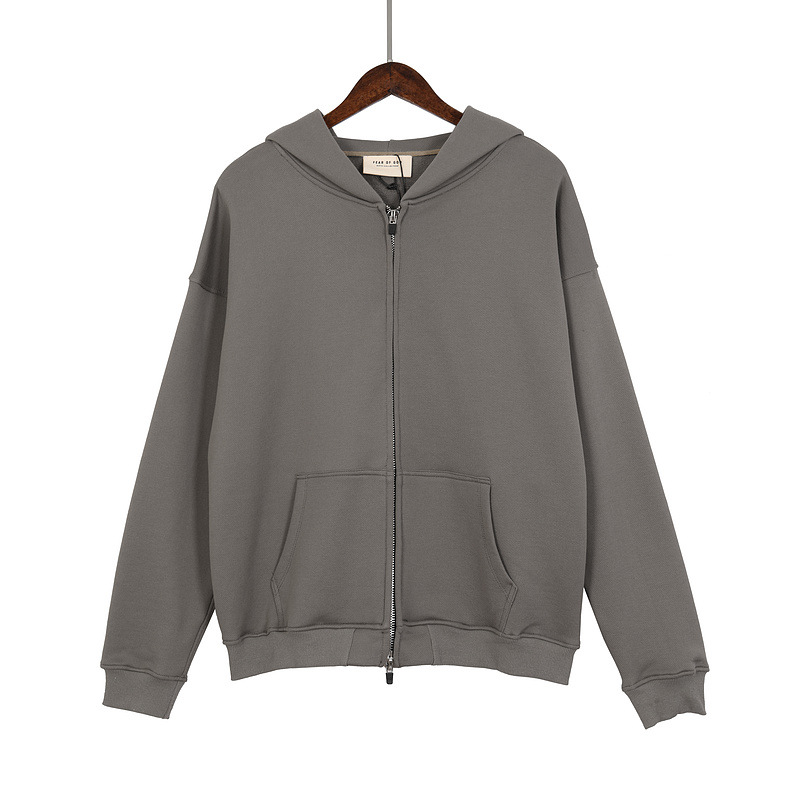 欧美高街风第六季fog拉链外套上帝灰连帽开衫卫衣