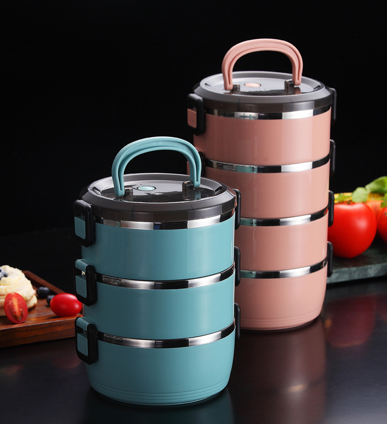 不锈钢保温饭盒上班族便携3多层保温桶学生午餐盒便当盒logo定制