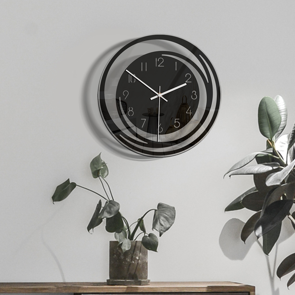 Factory Direct Creative Home Living Room Decoration Acrylic Wall Clock Nordic Minimalist Style Transparent Mute Clock