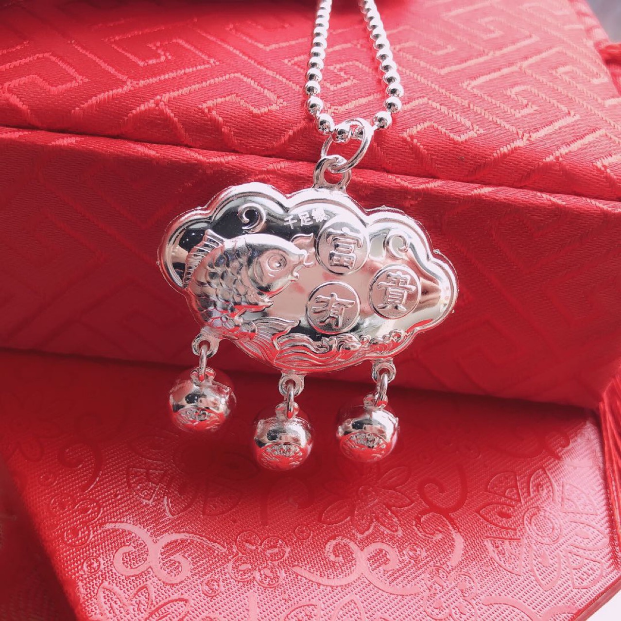 宝宝锁项链鱼锁鱼莲花锁 百日满月宝宝锁饰品现货批发