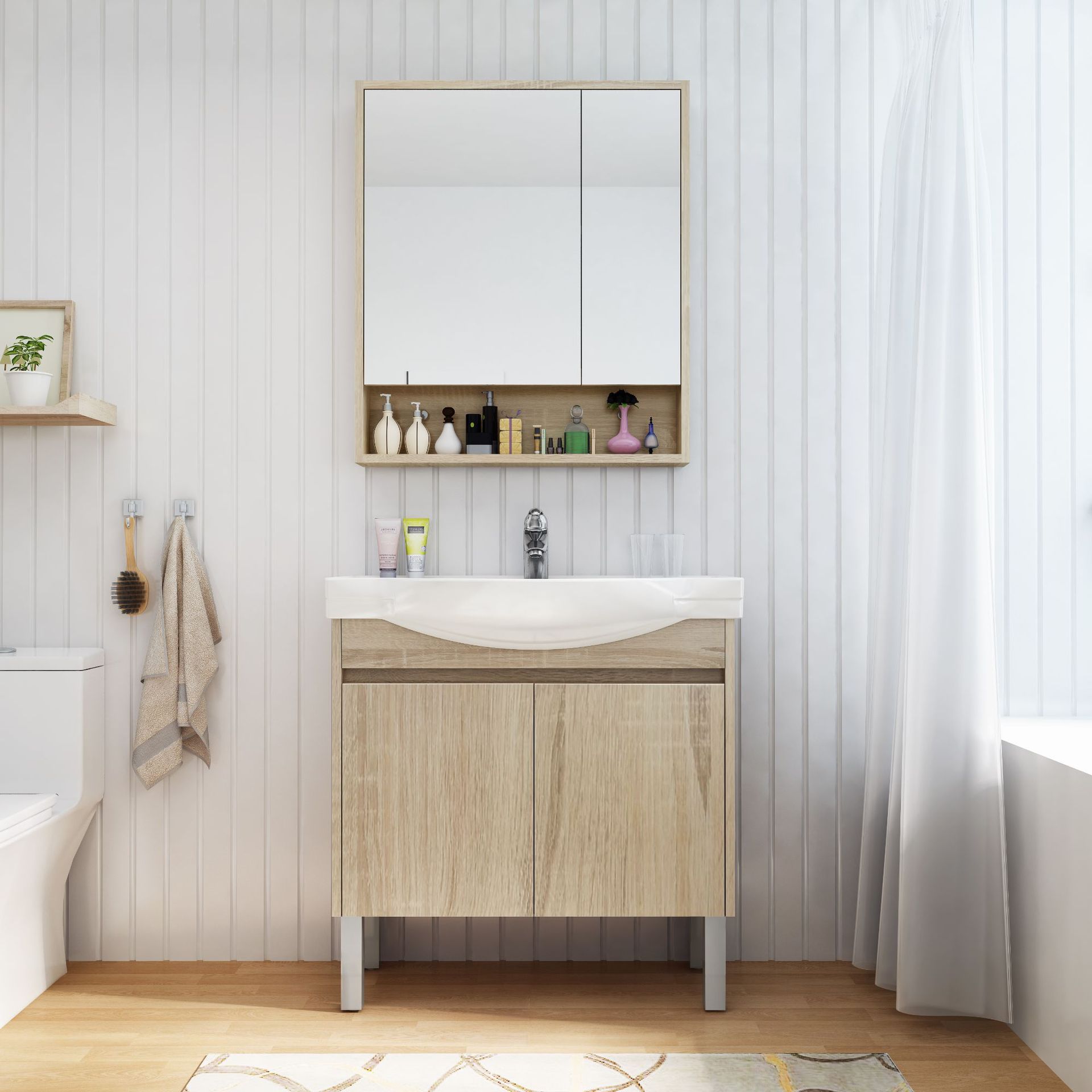 佛山浴室柜厂家免漆卫生间洗手台落地洗面盆柜组合代理加盟