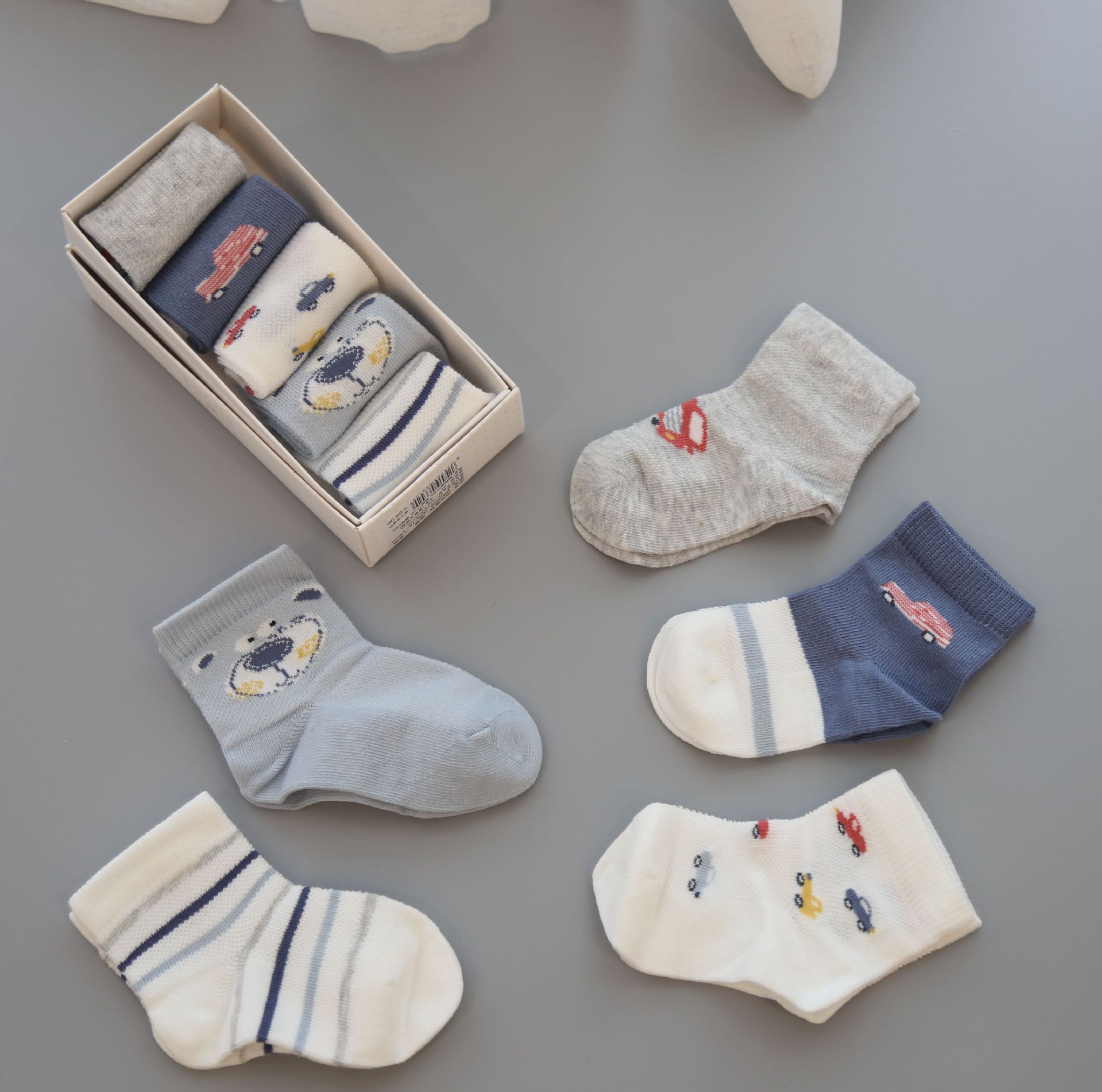 斑比童袜2020春夏新款儿童袜子宝宝袜卡通五双礼盒装袜a类婴幼