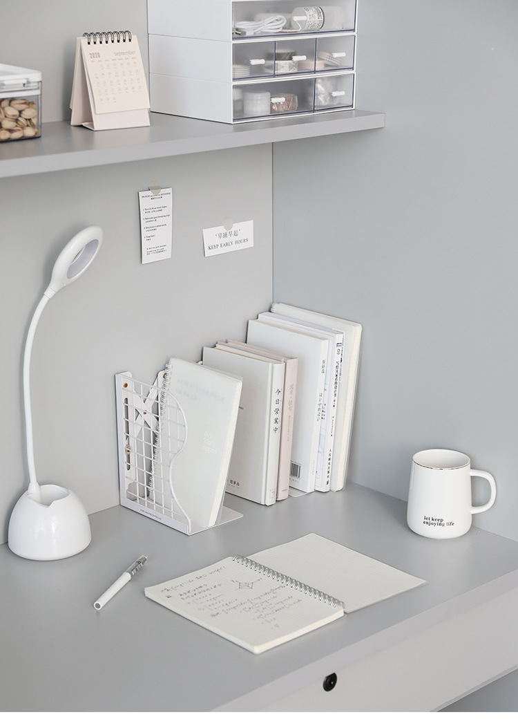 创意ins风网状可伸缩书立 学生宿舍书籍整理收纳书夹 寝室书靠架