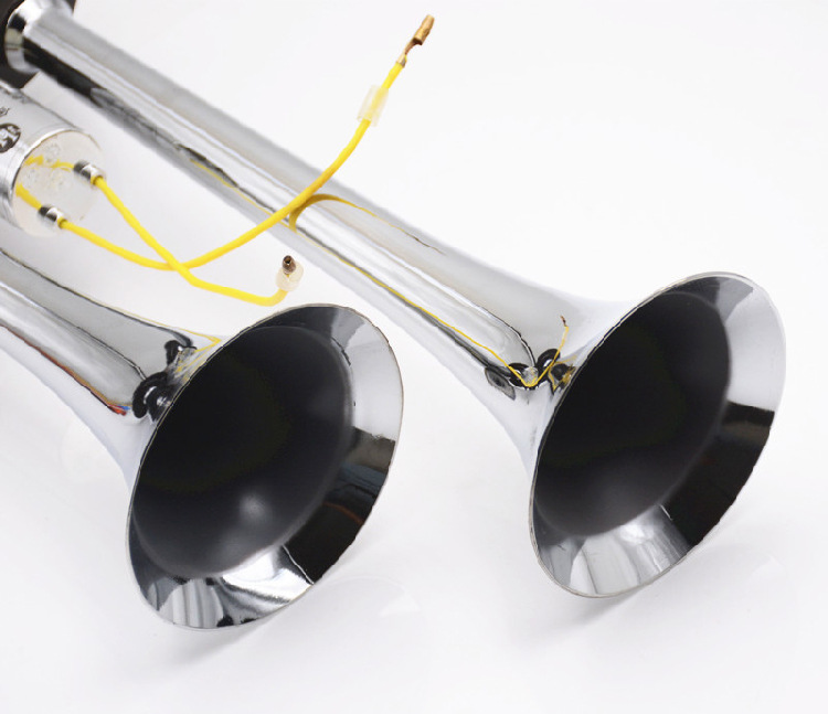 厂家直销 客车大货车改装24v通用双管气喇叭鸣笛喇叭电控气喇叭