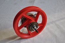 源头厂家直销12寸自行车轮毂 带飞轮座鼓刹  塑胶轮子
