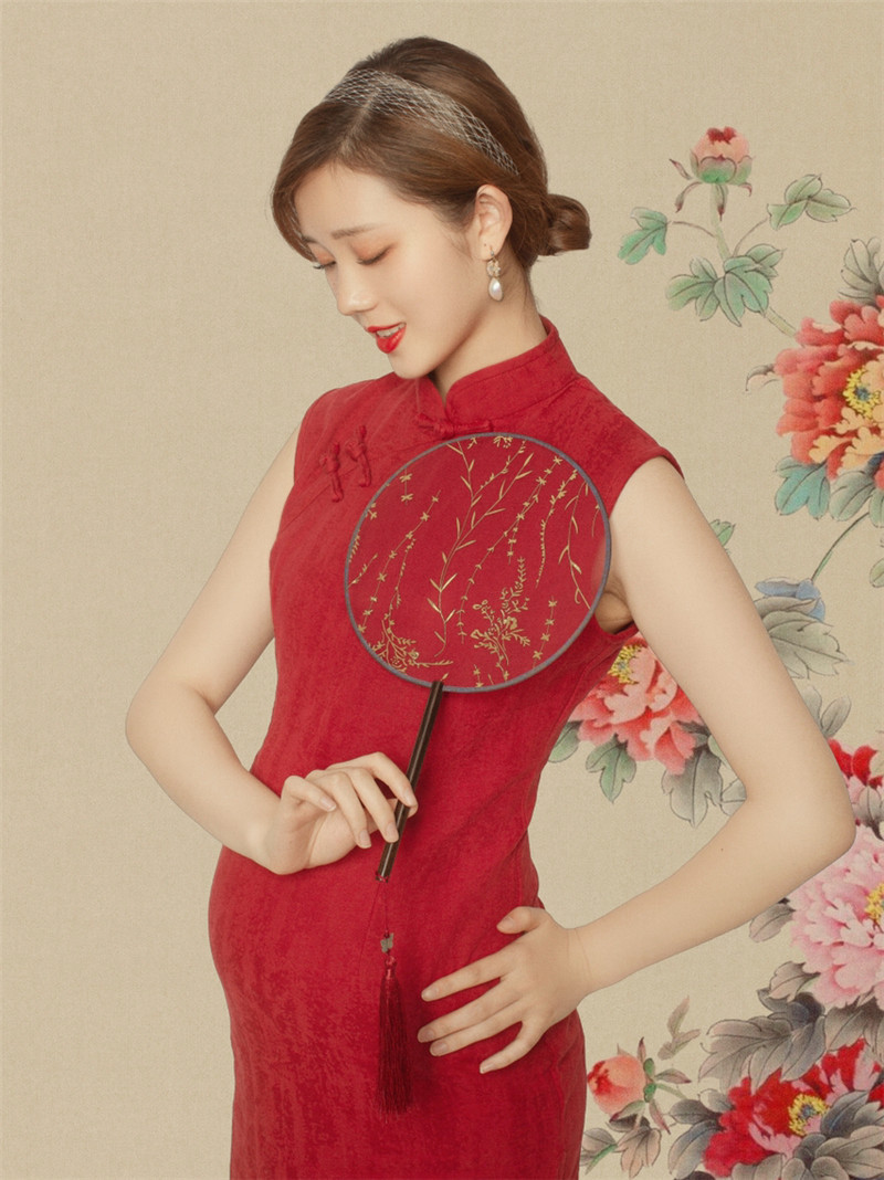 影楼主题孕照写真摄影服饰孕妇照服装中国风旗袍孕妇照复古摄影服