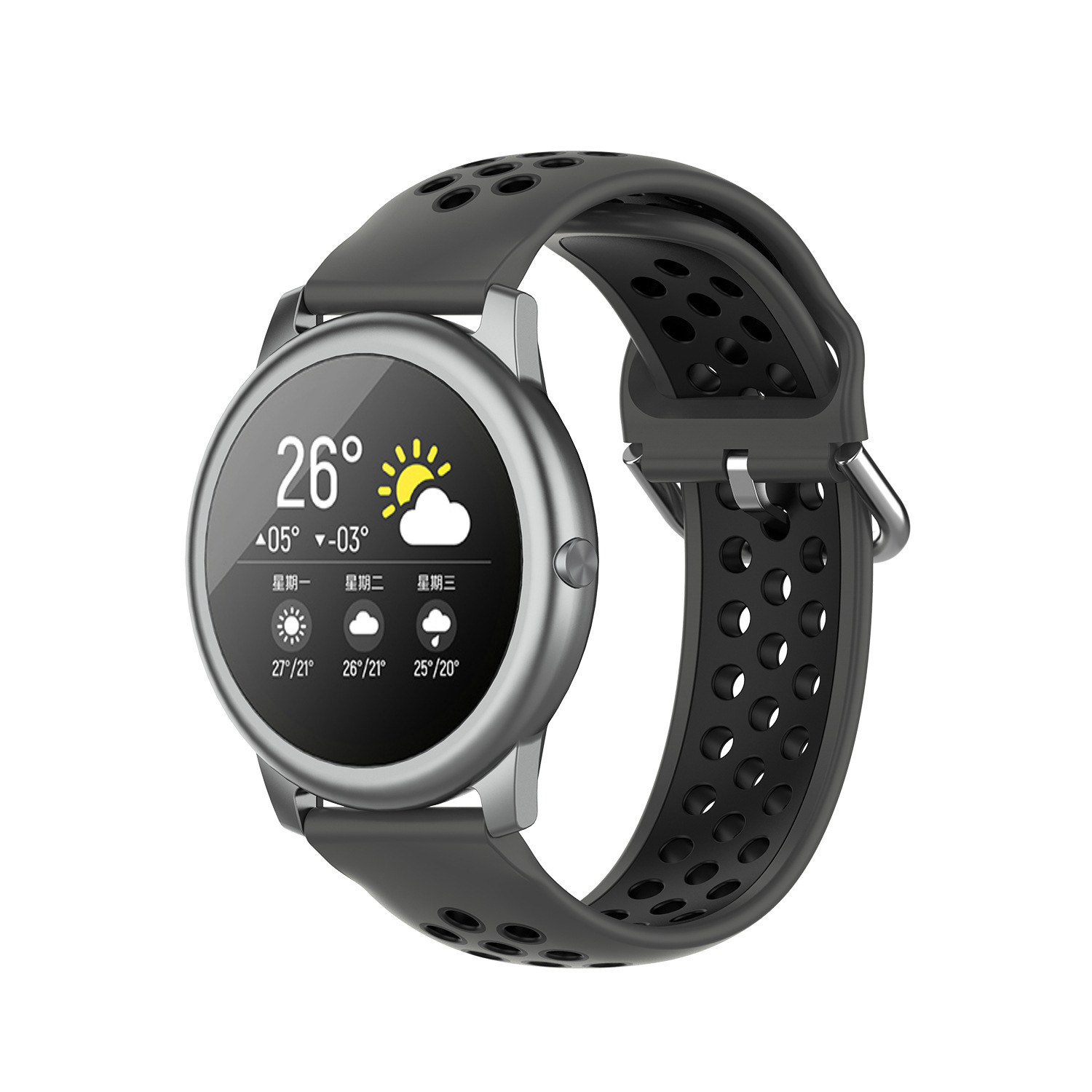 适用小米haylou solar ls05手表带yamay sw022运动双色硅胶表带