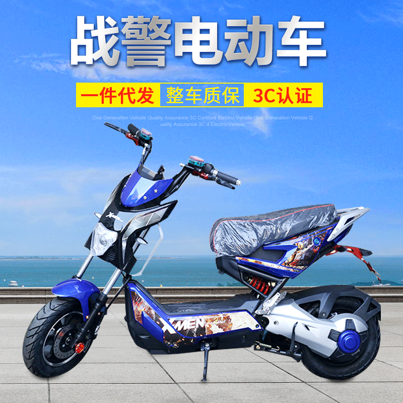 临沂厂家战警成人电动车 双人电动摩拖车 时尚两轮电动踏板车批发