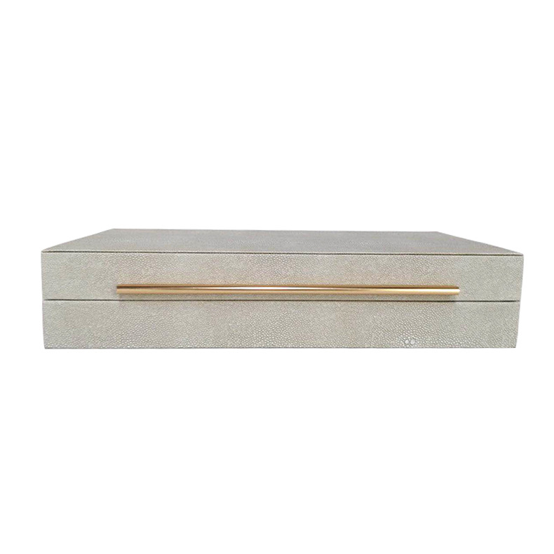 Simple Modern Long Flat Iron Square Storage Box Home Desktop Wooden Box Decoration Furniture City Soft Furnishings