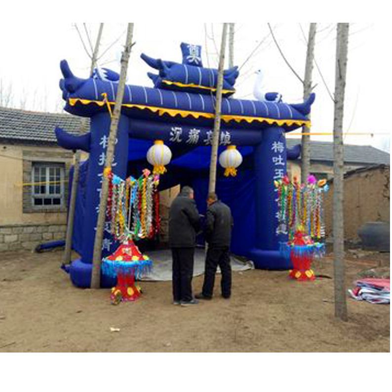 白事灵棚白事充气拱门灵堂灵棚丧事气模牌坊彩虹门帐篷新款丧葬用