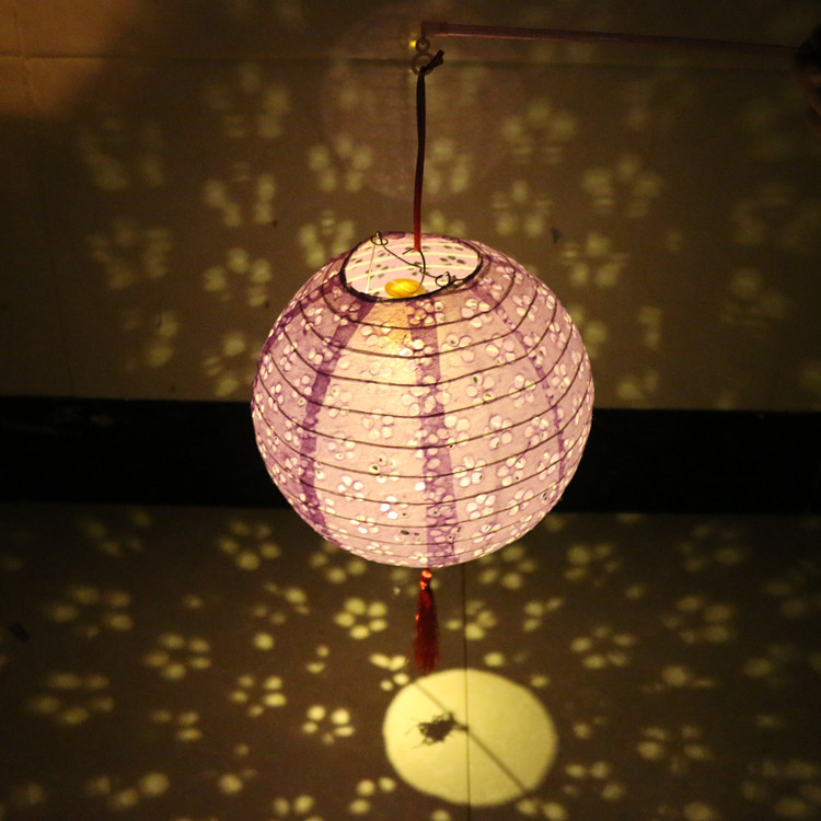 冬瓜形镂空灯笼 椭圆形落水纸灯笼 古典复古舞台手提发光灯笼