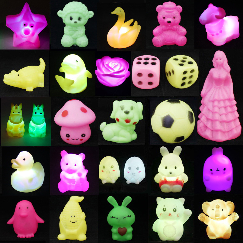 Cartoon Seven-Color Night Light Children‘s Creative Glow Toy Night Market Stall Throw the Circle Wholesale Floor Push Stall Supply