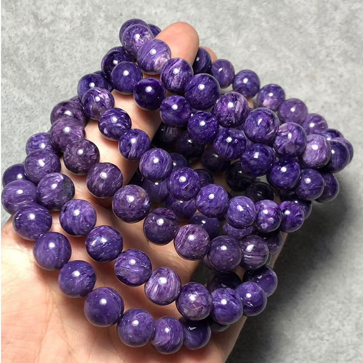 厂家直销天然紫龙晶手链龙纹清晰品质干净无裂高贵皇家紫紫龙晶