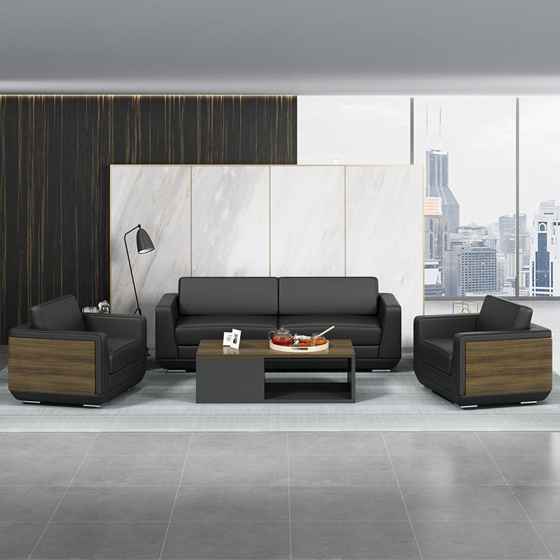 办公沙发茶几组合办公室沙发简约商务洽谈会客单人位三人位接待室