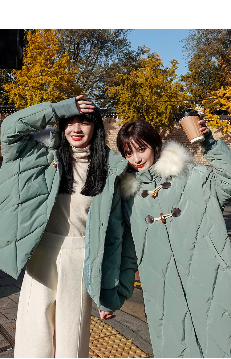 实拍牛角扣棉服女闺蜜装2019冬季新款棉衣面包服韩版宽松加厚外套