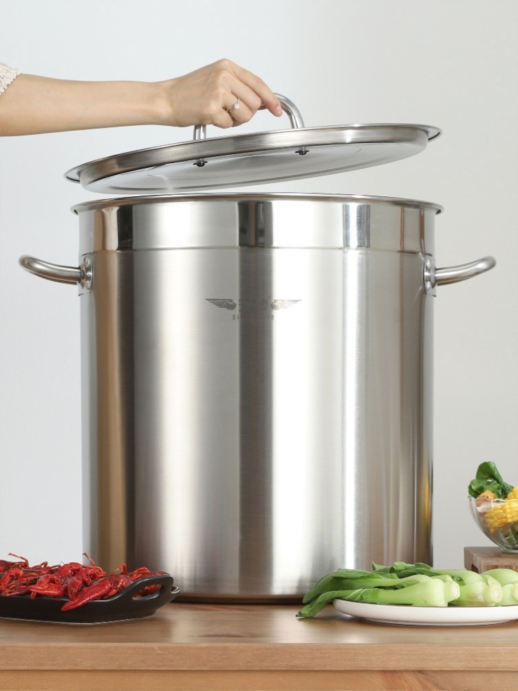 不锈钢桶圆桶手提式汤桶节能加厚带盖带扣大号小号家用商用小圆桶