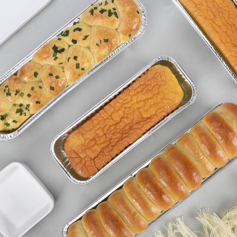面包蛋糕托铝箔面包托长条锡纸面包盒烤面包毛毛虫锡纸托锡纸盒