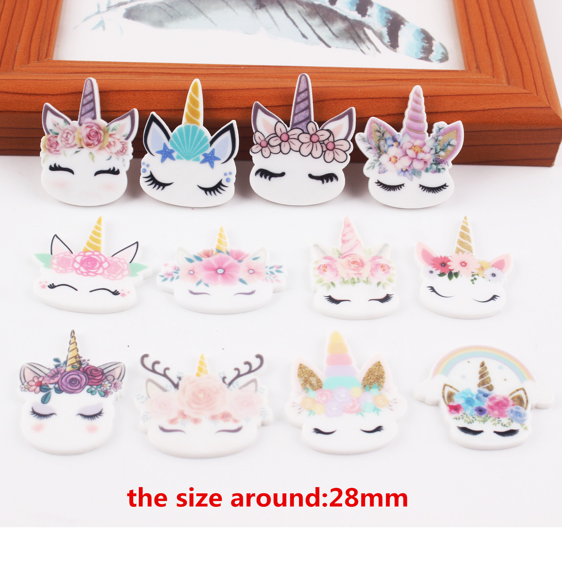 New Acrylic Plate Cartoon Unicorn Patch Children's Hair Accessories Clothing Accessories Popular Jewelry Accessories